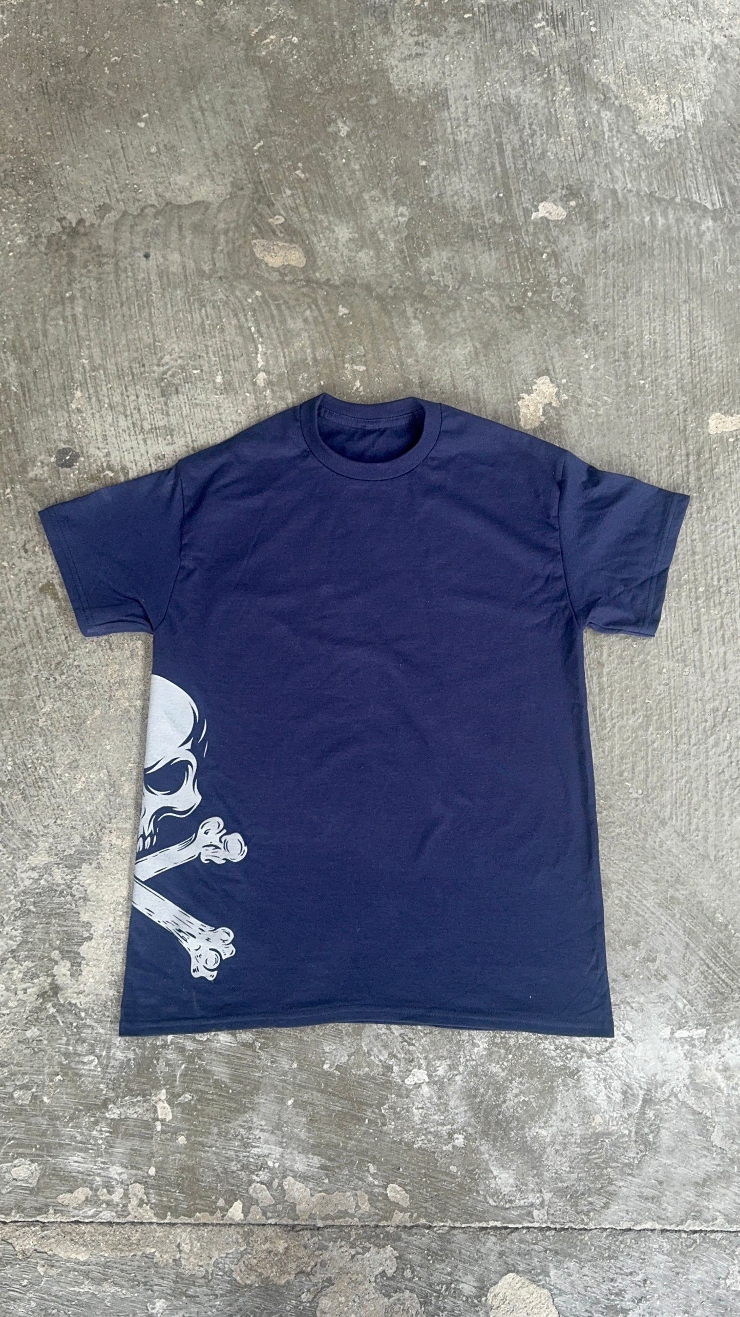 Navy blue skull tee